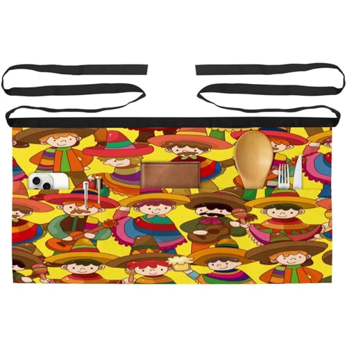 Tabliers courts de chef 3 poches anti-taches pour le travail en bar