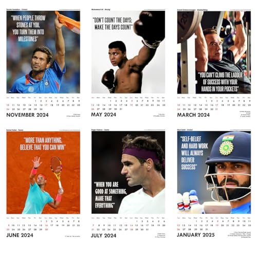 Image of Tallenge - Sports Motivational Collection - 2024 Wall Calendar - 12 x 17 Inches (Paper, Wall Calendar)