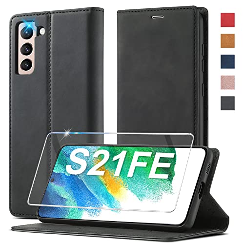 Coque pour Samsung Galaxy S21 FE 5G Portefeuille Etui [Fentes pour Cartes] [Magnétique]Etui Samsung Galaxy S21 FE 5G Cuir Pochette Portefeuille Flip Antichoc Housse Compatible Coque Samsung S21 FE 5G Cover