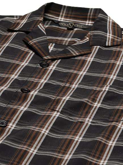 Image of SOJANYA (Since 1958 Men's Cotton Checked Nightsuit Set