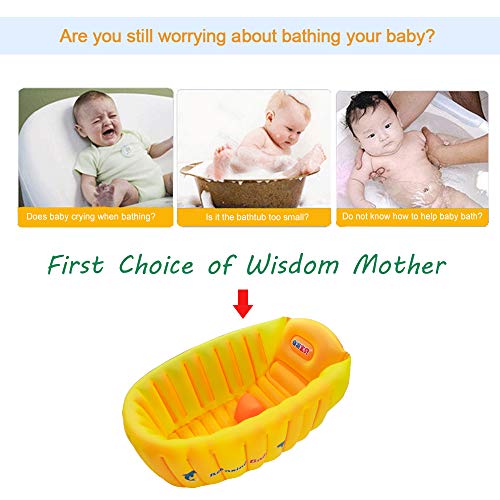 Inflatable Baby Bathtub, Anti- Slip Toddler Tub Portable Newborn Bathtub with Foldable Shower Basin Travel Tub for 6-36 Months Infants Bathing Seat(Orange)… - Thumbnail 3