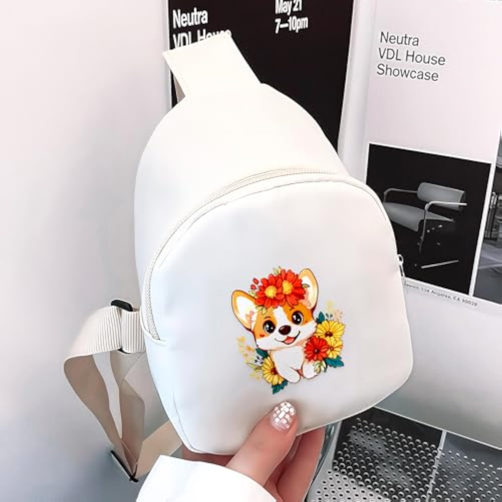 Mini Sling Bag for Kids, Cute Corgi Design