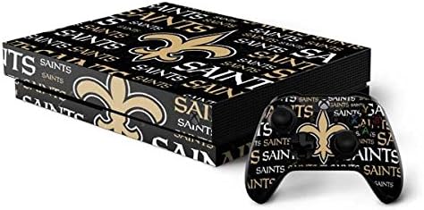Skinit Decal Gaming Skin Compatible with Xbox One X Bundle - Officially Licensed NFL New Orleans Saints Black Blast Design
