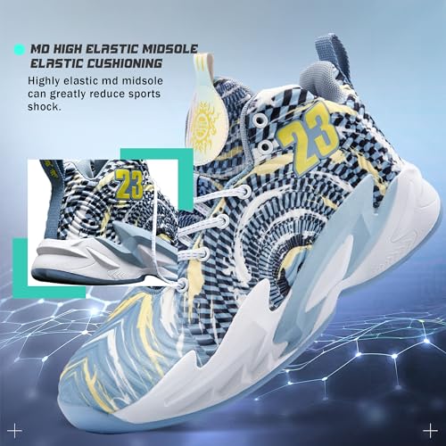 Image of Men's Basketball Shoes Fashionable Breathable Anti Slip Sports Shoes Outdoor Running Fitness Training Shoes