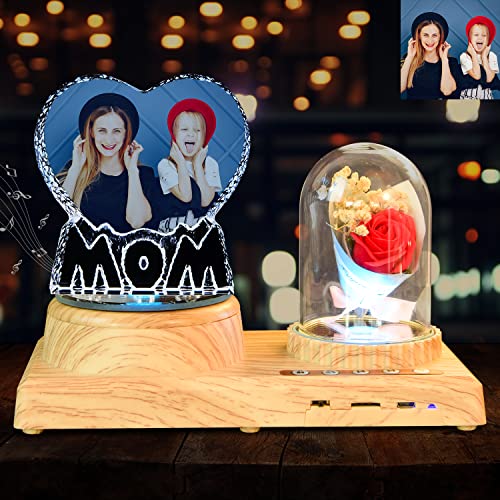 Angry Egg Boy to My Beautiful Mom Gifts MOM Heart-Shaped with Bluetooth Rotating Music Box, Present for Mom from Daughter Christmas Mothers Day Birthday
