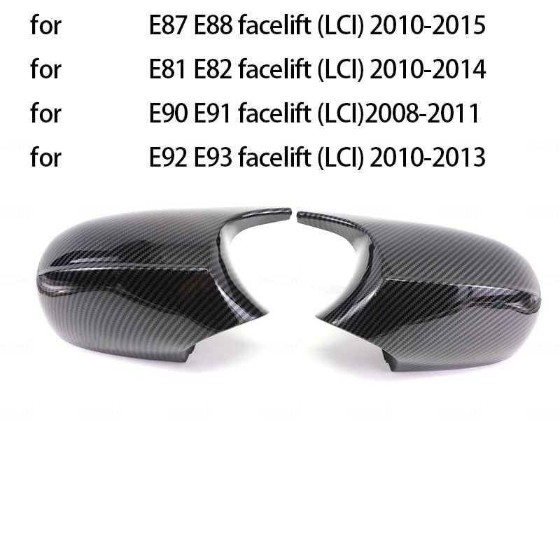 Calotta SpecCalotta Specchiettchietto Retrovisore Vista posteriore Custodia laterale Trim Tappo specchietto retrovisore per BMW E90 E91 E92 E93 E81 E87 E82 E88 3 Serie 1 (Color : Carbon FiberC