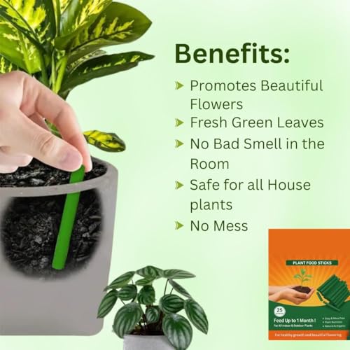 Image of Slow‑Release Plant Food Fertilizer Sticks - 50 Sticks for Indoor & Outdoor Plants - Nutrient-Rich, Mess-Free Growth Booster