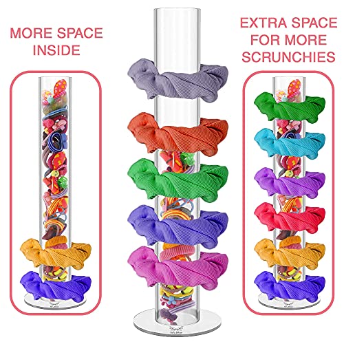 Fairy Decor Scrunchie Holder Stand - Hair Accessories Acrylic Organizer For Hair Ties -Teen Girls Gifts-Bracelet Holder Stand For Vsco Girls Stuff |11 Inches| Clear | Pack Of One| #TOP1