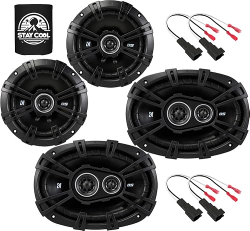 KICKER Speakers 6.5 & 6X9 inch for GMC Sierra 1500 2014-2019 Upgrade Kit - 4 Pack of DS Series with Harness, Car Audio Front and Rear Door Speaker for All Cab DSC650, 43DSC6504 & DSC6930, 43DSC69304