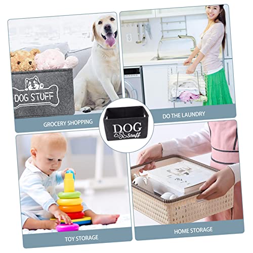 Hohopeti 1Pcs Dog Toy Storage Box with Handles Multi-purpose Felt Storage Bin organizer Case for Pet Supplies Home Girl Boy Toys - Image 3