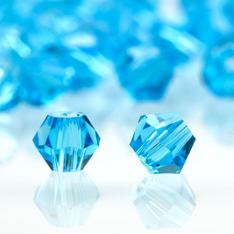 Zestaw wielokolorowych koralików Bicone Crystal Beads - koraliki szklane 3-6 mm do wyrobu biżuterii i projektów rękodzielniczych(Gold Plated,4.0MM about 720PCS)