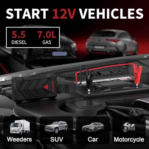 2000A 12V Nexpow Portable Car Battery Jump Starter Pack w/ LED Light (Up to 7L Gas / 5.5L Diesel) 24.99 + Free + 50% Off - image 2
