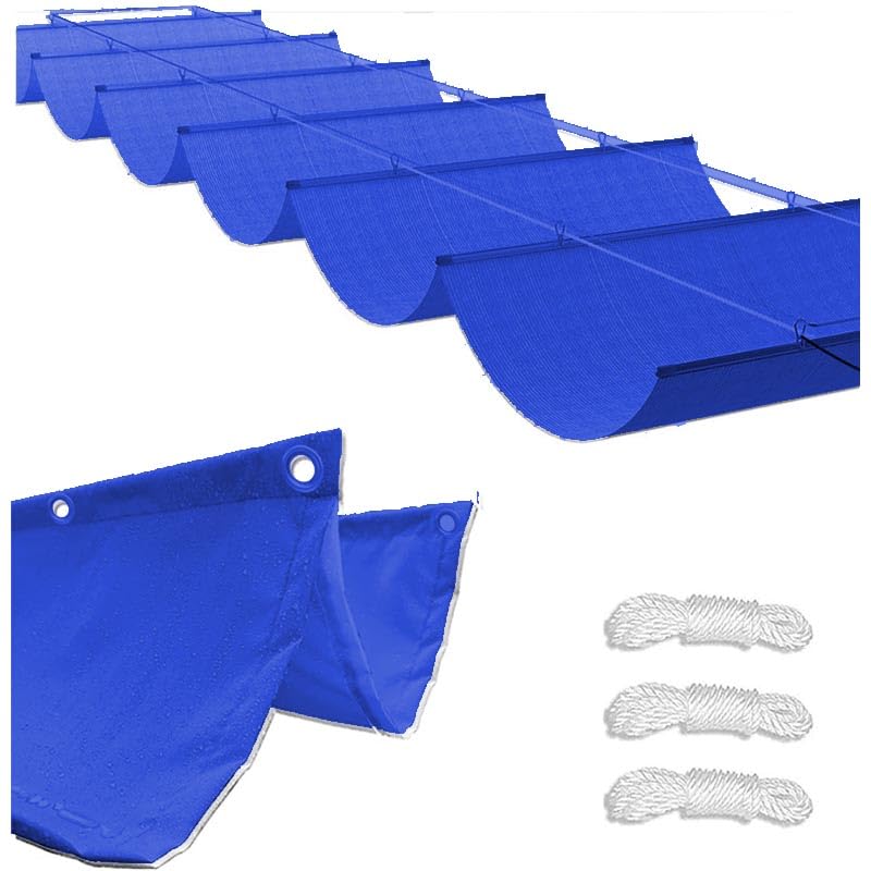 Voile d'ombrage rétractable bleue 1x5m imperméable et anti-UV pour la protection de votre terrasse