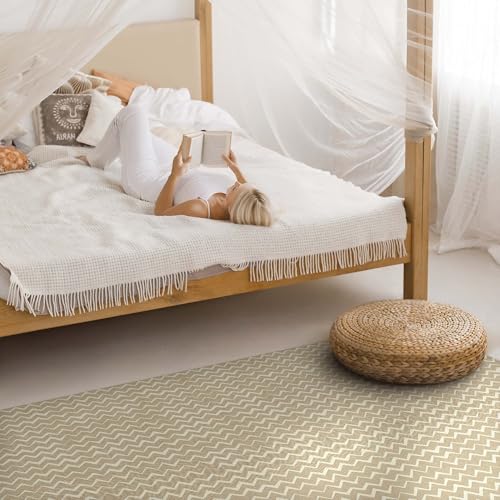 Tapis de sol vinyle 140x210 cm rectangle pour masquer l'usure des sols et décorer la cuisine - 4
