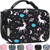 GYEUKHAM Insulated Lunch Box for School, Thermal Reusable Durable Freezable Lunch Bags for Kids Boys Girls Men Women - Small Soft Cooler Portable Lunch Tote Kit for Work Picnic Travel,Black Unicorn