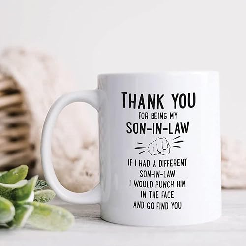 Miniatura 3 de Mugs To My Future Son Relative In Law Coffee from Future Mother Thank You for Being My Son In Law Funny Saying Custom Name White 11 15oz Taza de té