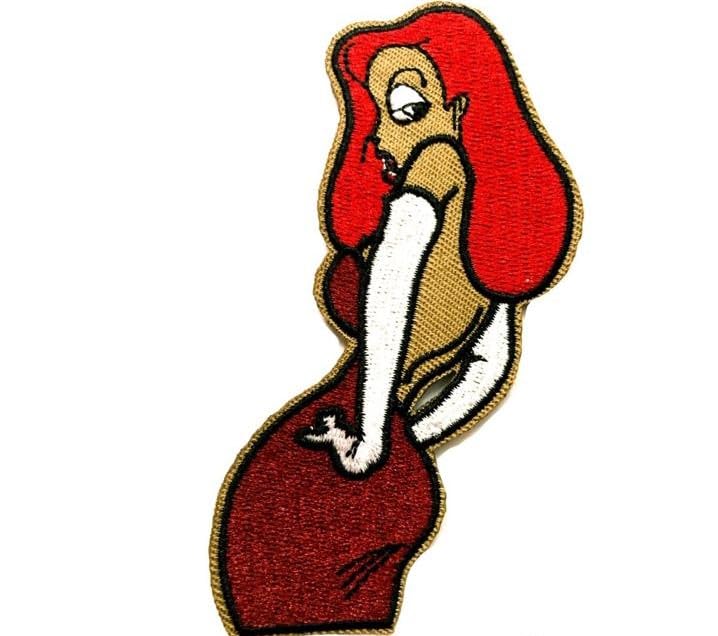 Hobbies and Patches Iron-On Embroidered Patch Rabbit Rabbit Jessica Sexy Vintage Character Cartoon Iron On Sew On Decoration Backpack Sweatshirt Knit Bag Jacket Jeans Applique