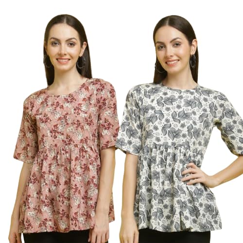 Image of Pinkmint Top's for Women ll Combo Regular Fit Girls Tops ll Casual Wear (Pack of 2)