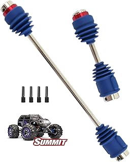 RCMYou Drive Shaft Axles Upgrades Part for 1/10 Summit/E-Revo (First Generation),Front Rear #45 Steel Driveshafts CVD Upgrades Parts Hop-up,Replace #5650R,2-Pack,Blue (More Powerful)