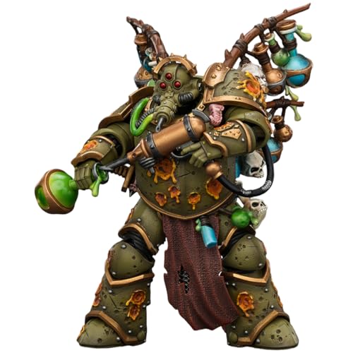 Image of JOYTOY Warhammer 40,000 1 /18 Action Figure Death Guard Tallyman and Biologus Putrifier-2PCS Collection Model Pre-Order