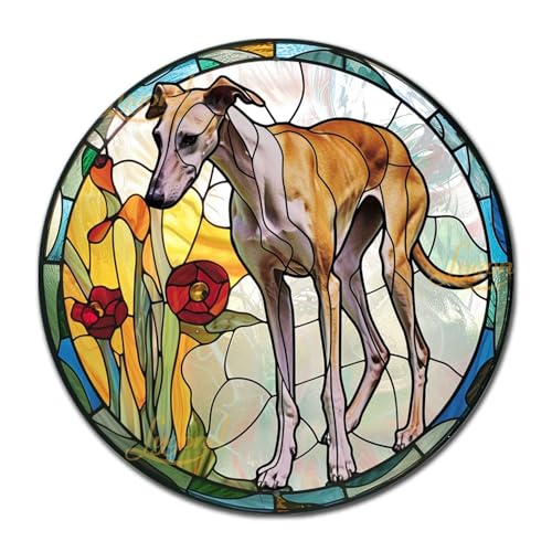 Lygond Decorative Tin Sign Slender Italian Greyhound for Home Offices Italian Greyhound Enthusiast...
