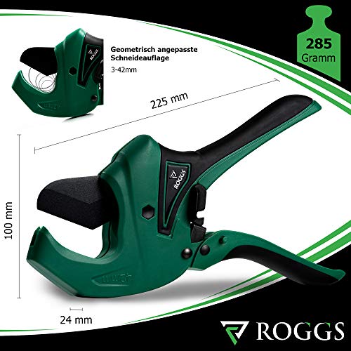 ROGGS® Rohrschneider Kunststoffrohre mit Ersatzklinge bis 42mm Ø Rohrabschneider, Schlauchschneider… – Bild 8