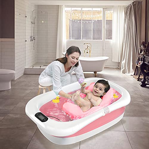 【人気商品】ベビーバス 折りたたみ式 ベビー用浴槽 ベビーバスネット付き たらい 折り畳み式 温度計付き 水抜き栓付 お風呂子供用 収納容易 滑り止め設計 洗い桶 ベビー用 バケツ 赤ちゃん用 キッズ 沐浴 安心感 内外に適用 多機能 お風呂サポート子供