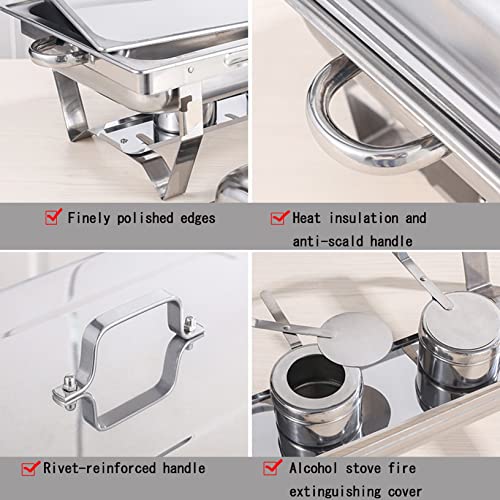 Chafing Dishes Speisenwärmer Buffetwärmer Edelstahl Warmhaltebehälter Rechaud Catering Behälter,Speisewärmer Wärmebehälter, Buffetwärmer Speisenwärmer Warmhaltebehälter, für Catering,Buffet und Party – Bild 7