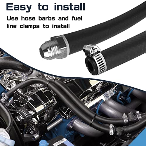 Image of 1 /2 Inch ID NBR Rubber Hose, 5 Feet Fuel Hose Line Transfer Hose for Small Engine Black