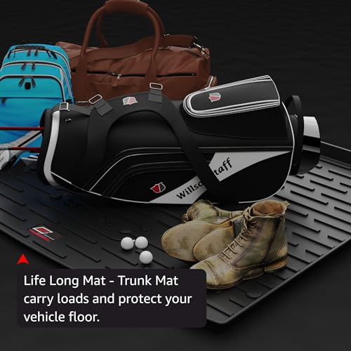 Image of GFX Car Trunk Rear Mat Boot Dicky Mat (After-Market) Compatible with Kiger (2021 Onwards) Black Custom Fit Heavy Duty TPV Material