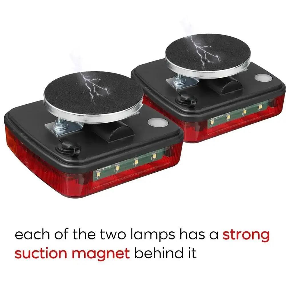 Aohewei Draadloze Led Magnetische Aanhangwagen Achterlichten Ece Emc Goedgekeurd Kabelvrije 12v Vrachtwagen Achterlicht Voor Aanhangwagen Vrachtwagen Caravan Motorvoertuig Verlichting