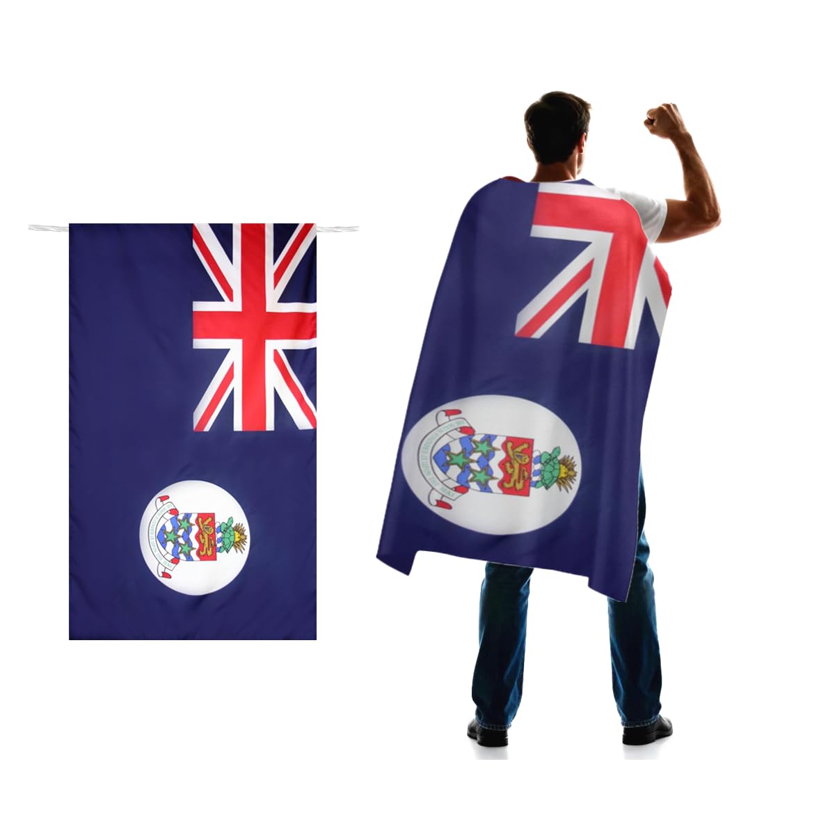 Cayman Islands Flag Cape 3x5 FT for Independence Day Holiday Costumes Celebrati,150D Premium Polyester,Caymanian Patriotic Flags Costume Cloak.