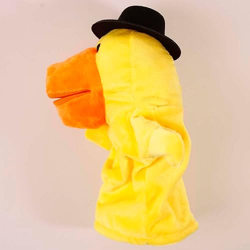 Miniatura 4 de Marionetas de mano de pato amarillo para niños, marionetas de dedo de animales de granja, títeres de mano suaves para niños, marionetas de mano con