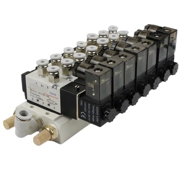 Electroválvula neumática de dos y cinco vías 4V210-08, válvula de inversión, control de bobina, 220 V, válvula de aire, válvula electrónica, 24 V CC(4V410-15,AC220V)