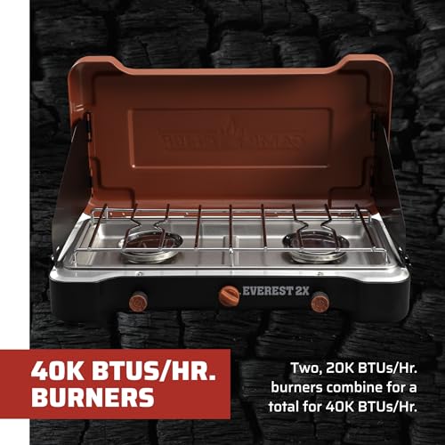 Camp-Chef-Mountain-Series-Everest-2X-High-Output-Two-Burner-Camp-Stove-Lid-Doubles-as-Windscreen-Portable-Cooking-Stove-For-Outdoor-Cooking-20000-BTU-Burners-215-Sq-In-Cooking-Area
