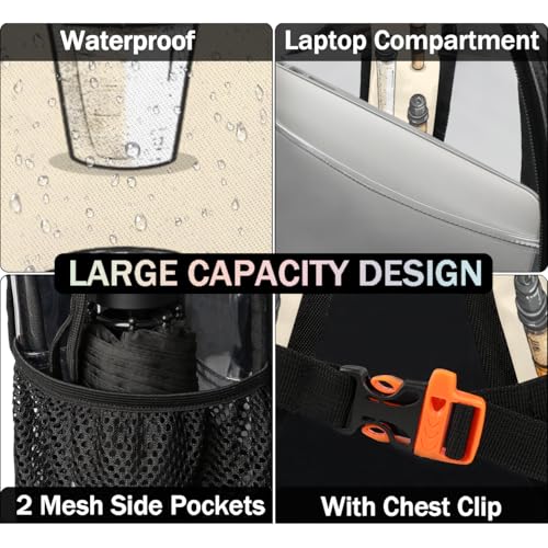 Coffe Drinks Clear Backpack, Stadium Backpack for Women Men Adult Concert Festival Work Daily Travel3