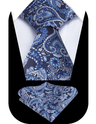 Image of Alizeal Mens 3.15'' Vintage Paisley Tie Pocket Square Set