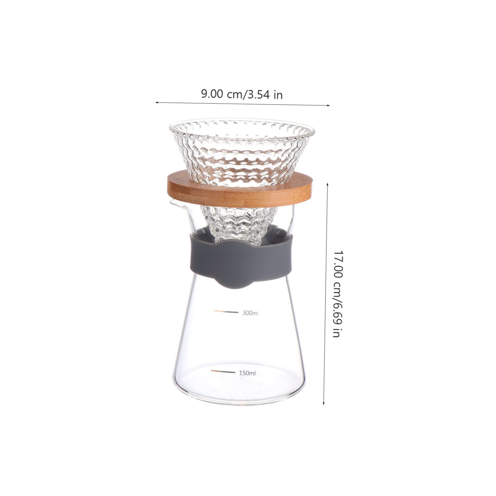 SHOWERORO 2piezas Cafeteras De Vidrio Filtro Para Cafetera De Vidrio Para Preparar y Disfrutar Del Café Casa Oficina