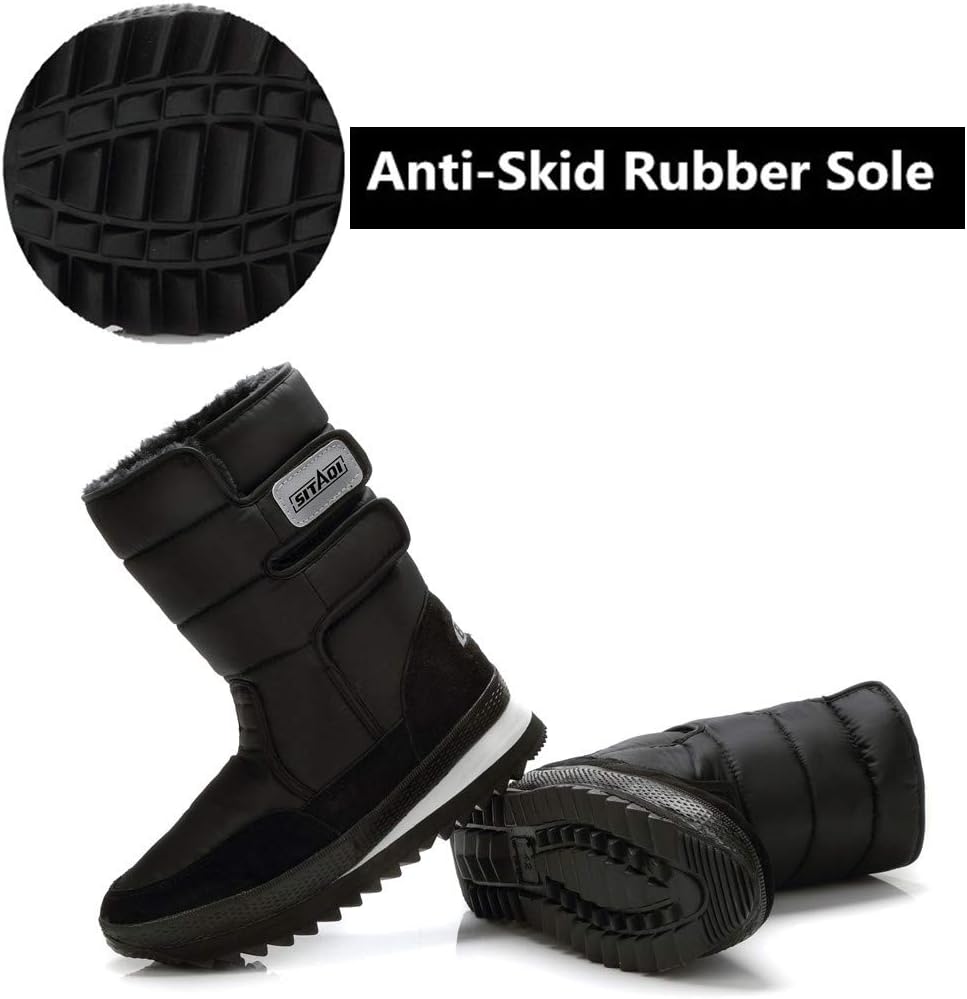 DADAWEN Mens Womens Waterproof Warm Fur Lined Cold Weather Outdoor Winter Snow Boots - Image 4