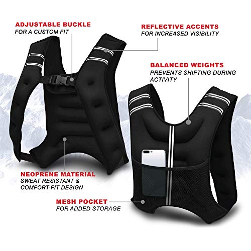 Adurance Weighted Vest Workout Equipment, 14lbs Body Weight Vest for Men, Women, Kids (14 Pounds, 6.35 KG)