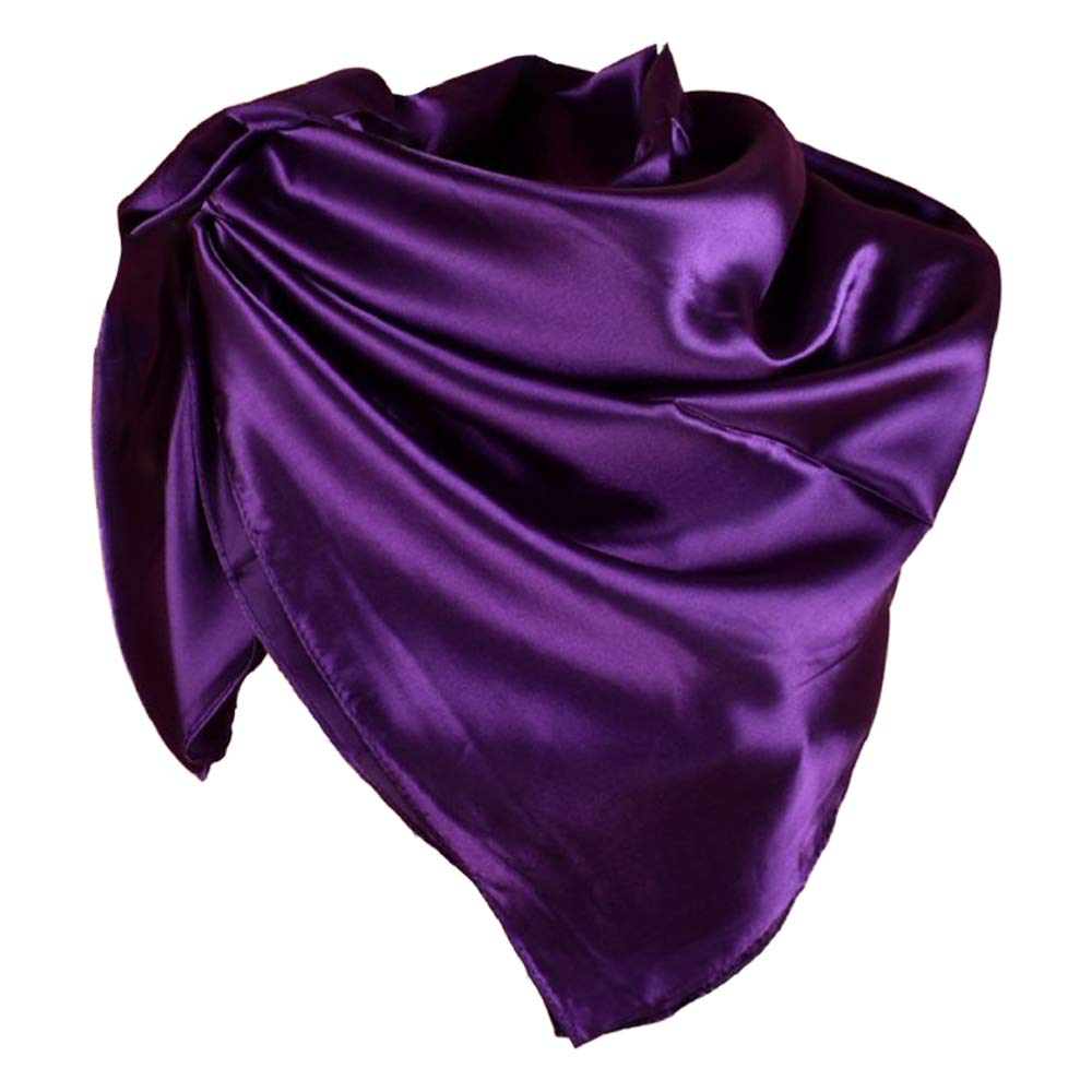 YOFASEN Muslim Scarf Hijab - Solid color Satin Muslim Islamic Full Cover Soft Hijab Long Scarf Wrap Scarves, Deep Purple