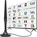 Digital TV Antenna for Smart TV Indoor, 2026 TV Antenna for Local Channels in 4K 1080P, Long Range HDTV Antenna with Magnetic Base & 360° Reception for Smart TVs, 10ft Coax Cable for Easy Setup