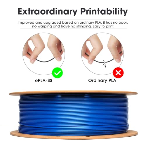 Image of eSUN PLA Basic Filament 1.75mm, 3D Printer Filament High Speed PLA for Fast Printing, 1KG Spool (2.2 LBS) 3D Printing Filament for High Speed 3D Printers, Blue