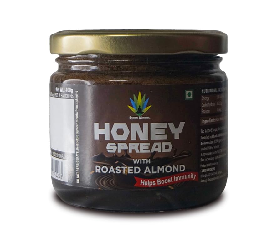 FUSION MOKSHA 400g Spread with Roasted Almond Unprocessed Honey | 100% Pure and Natural Immunity Booster | Raw Honey for Healthy Lifestyle (B0D44T5FSX) Amazon Price History, Amazon Price Tracker