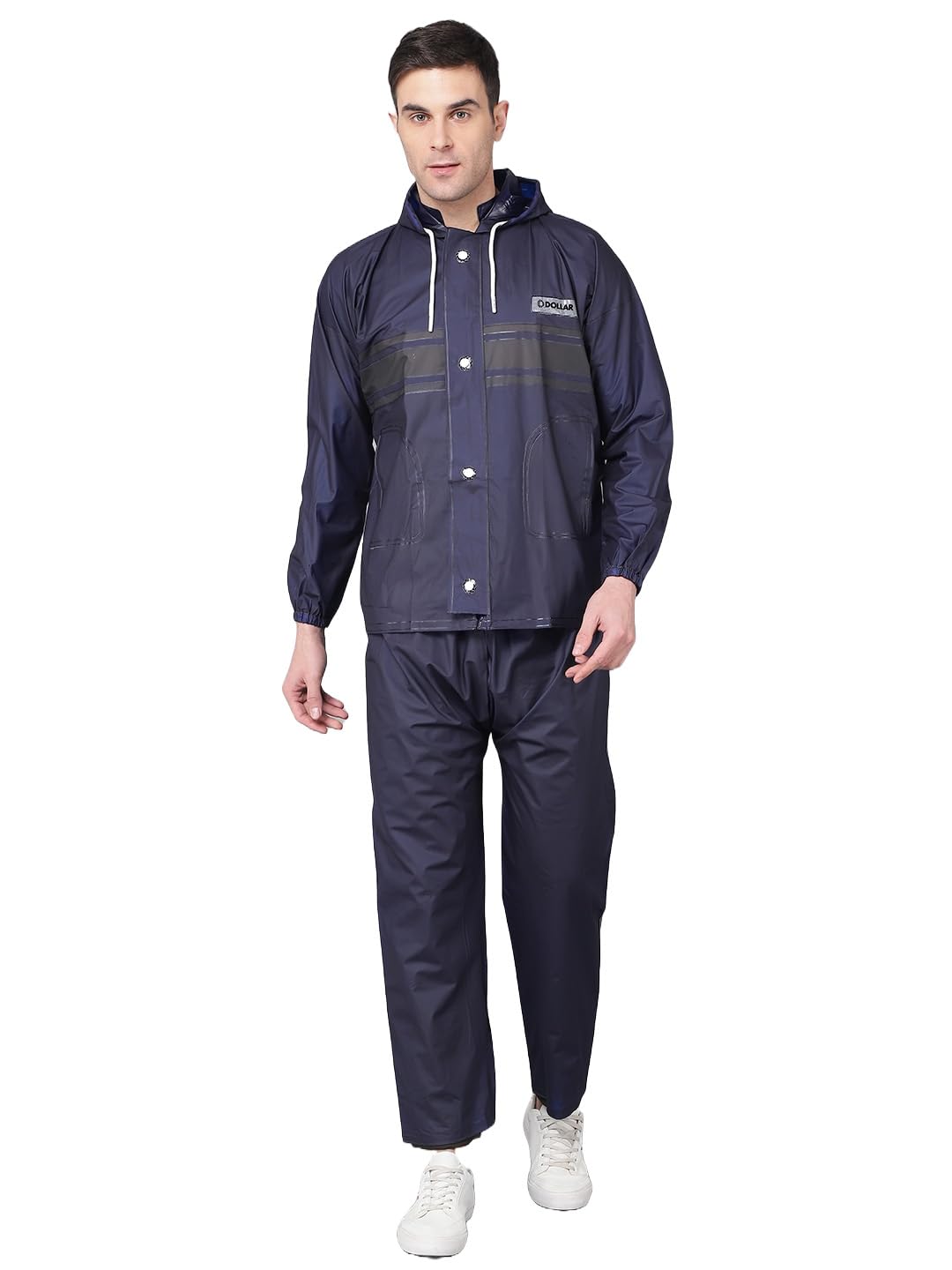 dollar Men's Waterproof PVC Raincoat Set | Zipper & Button Closure | Hood & Pocket | Full Sleeve Jacket Pant Rainwear Suit | Lightweight Leakproof Rain Protection for Outdoor, Biking, Riding-picture-11