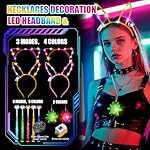 170PCS Glow in the Dark Party Supplies for Adults,Light Up Party Favors with Glow Sticks,LED Glasses,Finger Lights,Headband,Rings,Tattoos,DIY Glow Necklaces Bracelets for Glow Neon Party - Image 5