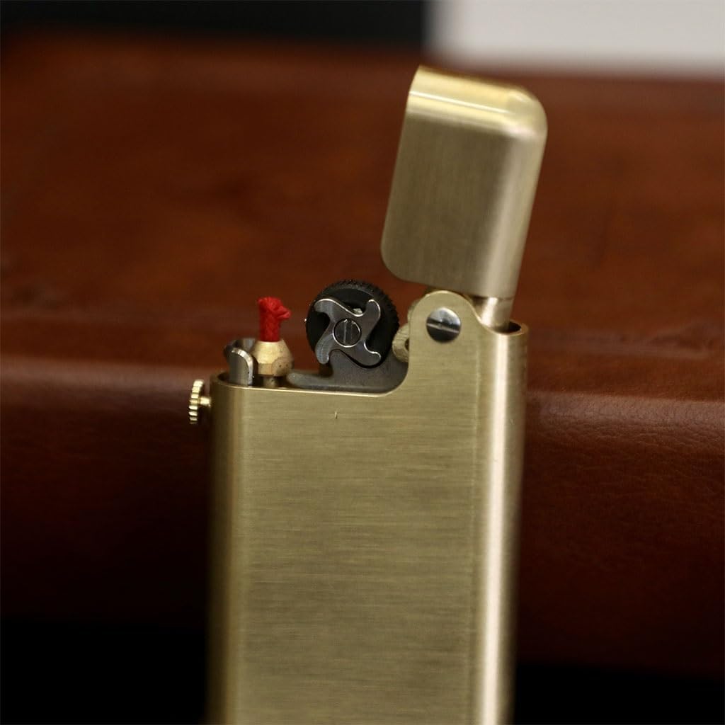 Special-Shaped Kerosene Copper Lighter, Classic Old-Fashioned Antique Retro Lighter, Mechanical Semi-Automatic Ejection Grinding Wheel Ignition