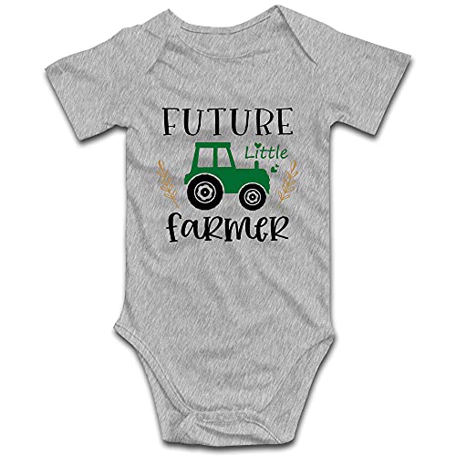 Image of DOQOSESHY Future Little Farmer Cute Baby Climbing Short Sleeve Outfit Infant Long Sleeve Romper Toddler Jumpsuit