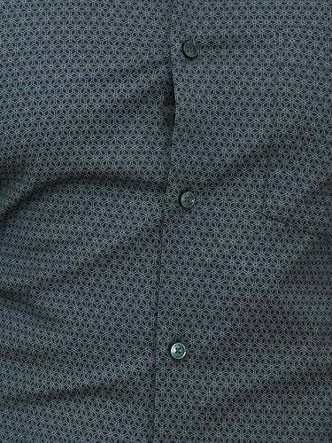 Image of Park Avenue Men's Print Pattern Slim Fit Cotton Blend Full Sleeve Semi Cut Away Collar Formal Shirt