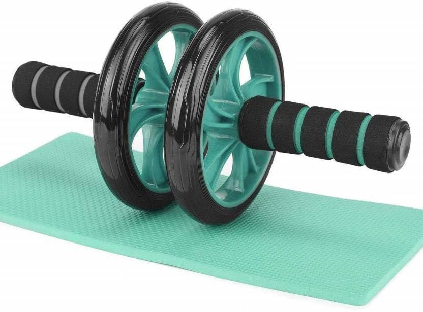 Image of Ab Exerciser,Gym - Multipurpose Fitness Equipment for Men and Women Anti Skid Double Wheel AB Roller Exerciser with Knee Mat Steel Handle